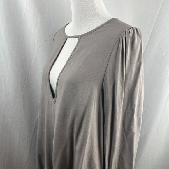 Free People Layered Mini Dress Women Medium Plunge V Neck Long Sleeves Gray - Picture 6 of 10